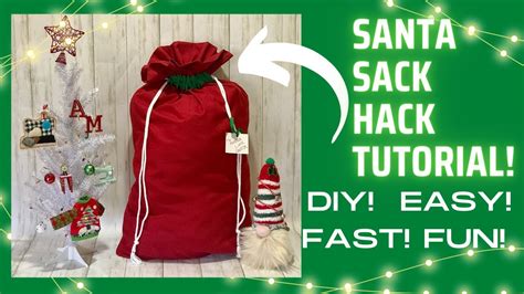 Santa Sack Gift Bag Hack Tutorial Diy Easy Fast Fun Fridaysews