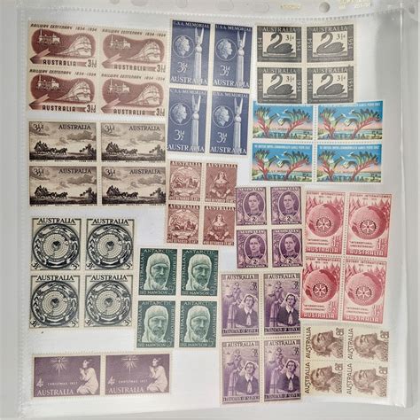 Australian Unused Pre Decimal Stamps Block Auction 0001 2547584