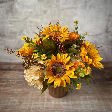 Autumn Sunflowers Farmhouse Garden Artificial Arrangement for Autumn ...