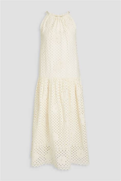 Ulla Johnson Stella Broderie Anglaise Cotton Midi Dress The Outnet