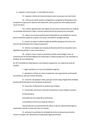 0509 Código de ética profissional de fisioterapia e terapia ocupacional