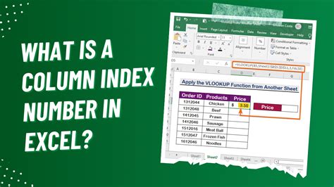 What Is A Column Index Number In Excel Earn And Excel