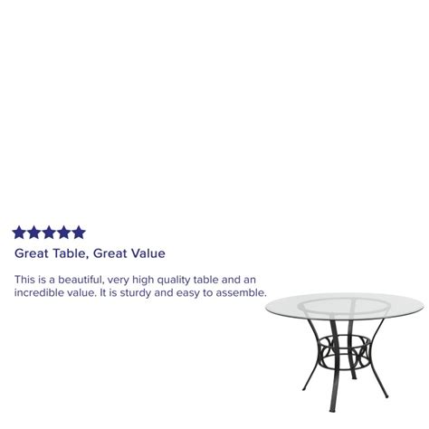 Flash Furniture Xu Tbg 4 Gg Carlisle 48 Round Glass Dining Table With Black Metal Frame Tigerchef