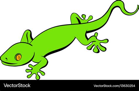 Green gecko lizard icon cartoon Royalty Free Vector Image