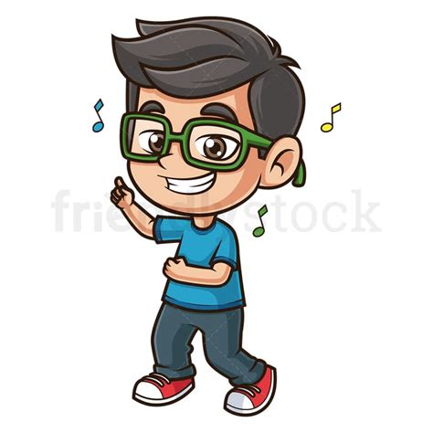 Cartoon Kid Dancing Vector Clip Art Image - FriendlyStock