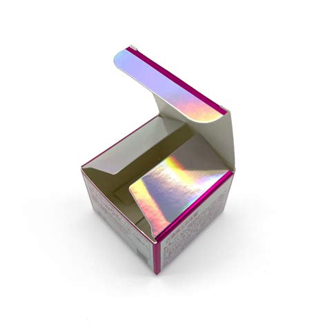 Custom Folding Iridescent Holographic Foil Logo Paper Box Skincare Cosmetic Packaging Box