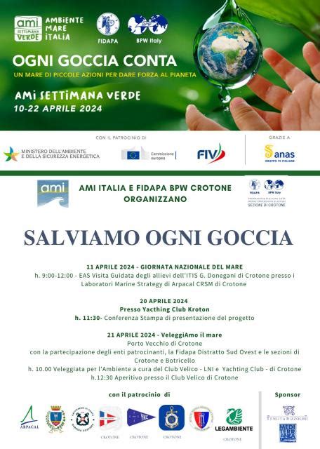 La Fidapa Crotone Presenta Il Progetto Ogni Goccia Conta Salviamo