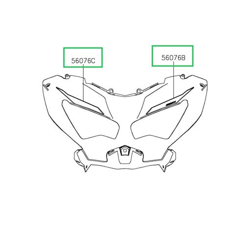 Set Stickers Cowling Headlight Upper Kawasaki Versys