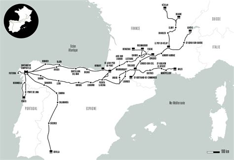 Carte Des Chemins De Compostelle