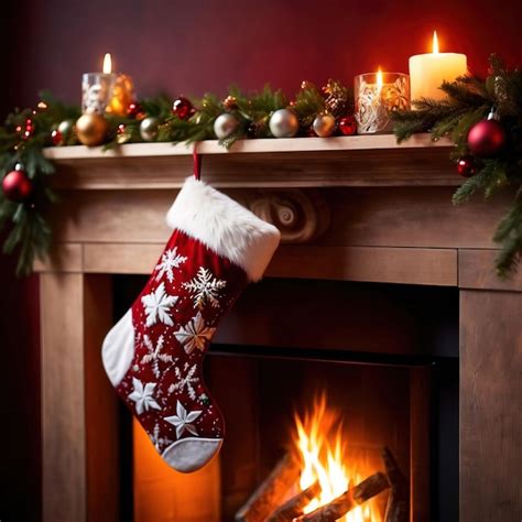 Premium AI Image | christmas stockings on fireplace