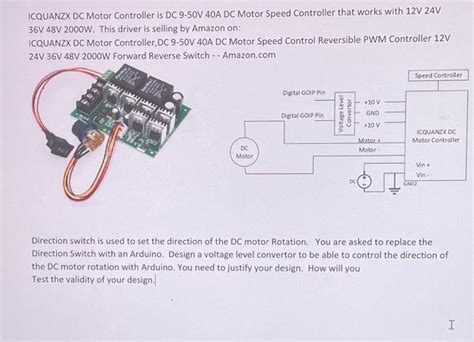 Icquanzx Dc Motor Controller Is Dc V A Dc Motor Chegg