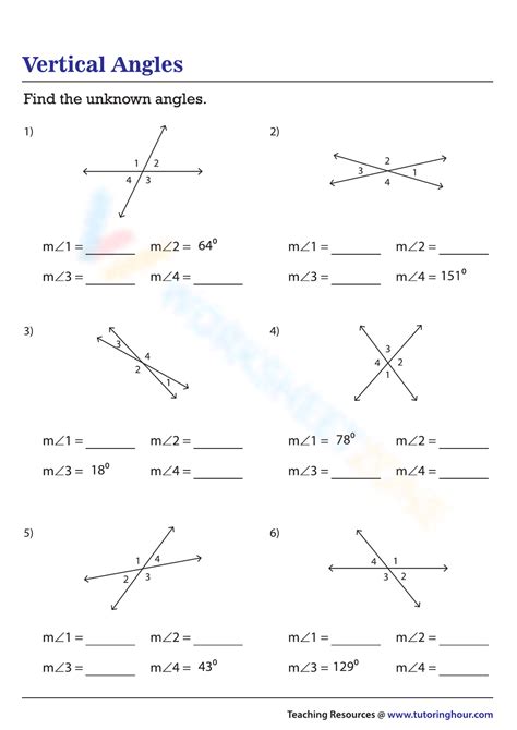 Find The Unknown Angles Worksheet