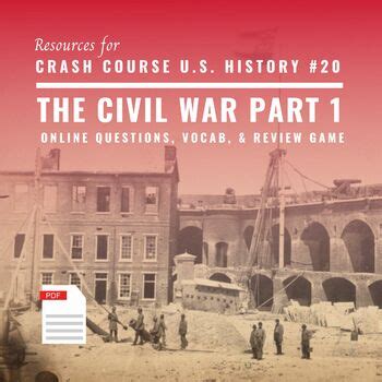 Crash Course US History 20 The Civil War Part I PDF By TeachersTekk