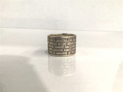 925 Sterling Silver TUUM Ring with Pater Noster Latin Text in relief ...