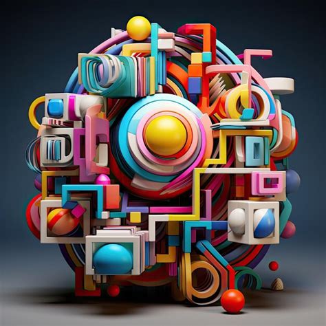 Premium AI Image | 3D Geometric Puzzle Masterpiece