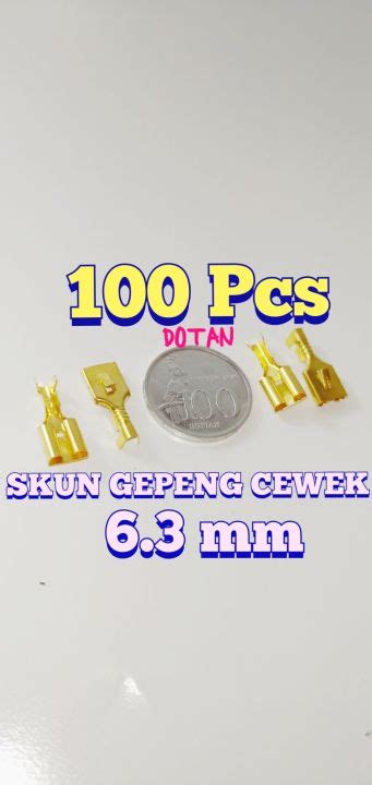 Pcs Skun Gepeng Cewek Skun Kabel Terminal Gepeng Cewek Per