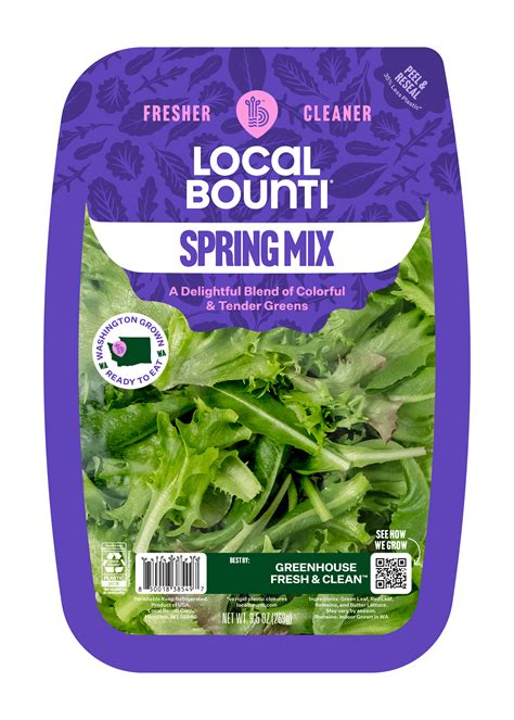 Local Bounti Spring Mix, Lettuce, Baby Leafy Greens, Packaged Salad