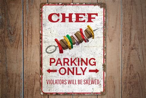 Chef Parking Chef Parking Sign Chef Parking Only Car Parking Sign