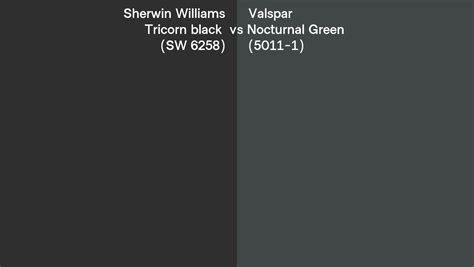 Sherwin Williams Tricorn Black SW 6258 Vs Valspar Nocturnal Green