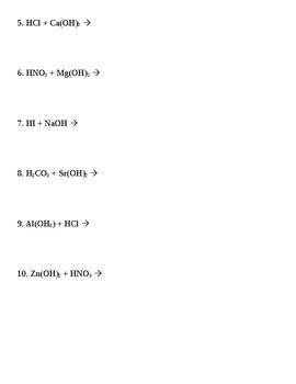 Acid Base Reactions Lesson Plans Worksheets Reviewed By Teachers