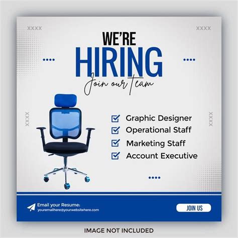 Premium Psd We Are Hiring Poster Job Vacancy Square Banner Or Social