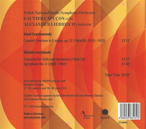 Szymanowski Lutoslawski Gautier Capu On Cd Album Muziek Bol