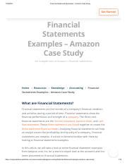 Financial Statements Examples Amazon Case Study Pdf