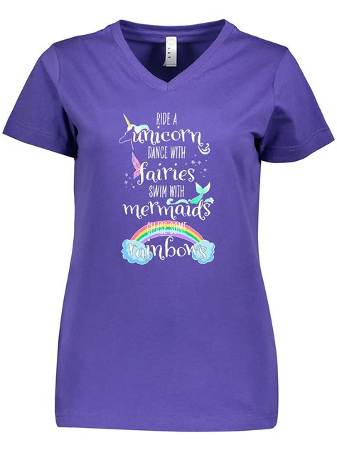 Inktastic Ride A Unicorn Dance With Fairies Swim With Mermaids Womens