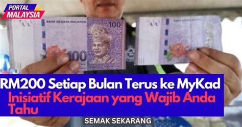 Rm Setiap Bulan Terus Ke Mykad Inisiatif Kerajaan Yang Wajib Anda