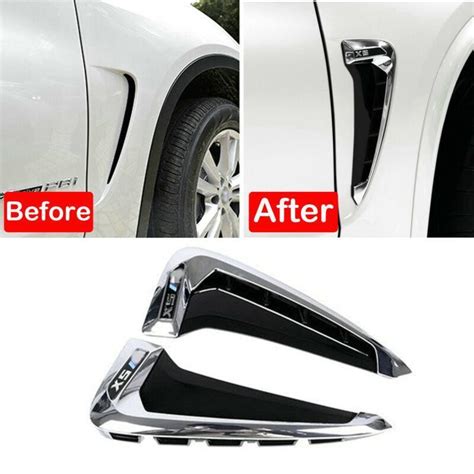 2pcs Side Air Vent Cover Trim For Bmw X5 F15 2014 2018 Chrome Abs Marker Fender Ebay