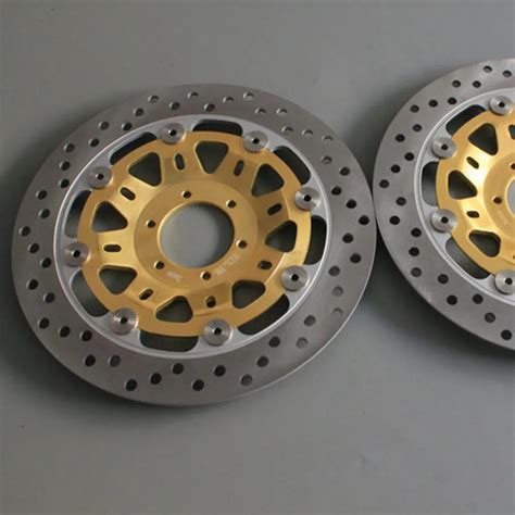 Gold 2 Pieces Motorcycle Front Disc Brake Rotor Scooter Front Rear Disc