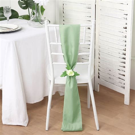 5 Pack Sage Green Polyester Chair Sashes 6 X 108 Chair Sashes