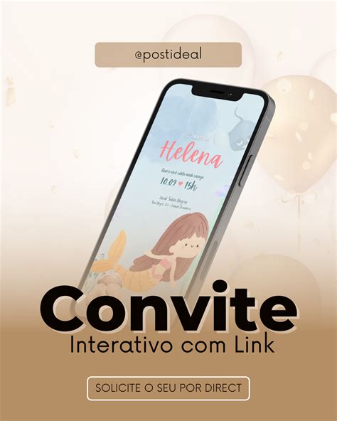 Convite Digital Links Clicáveis Post Ideal