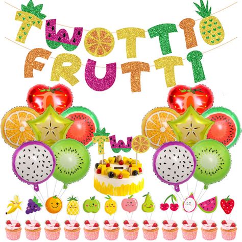 Chereval Twotti Frutti Birthday Decoration Party Supplies Glitter