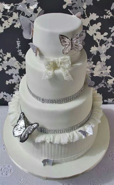 Romeo Juliet Cakes Vintage Butterfly Kisses Wedding Cake Silver