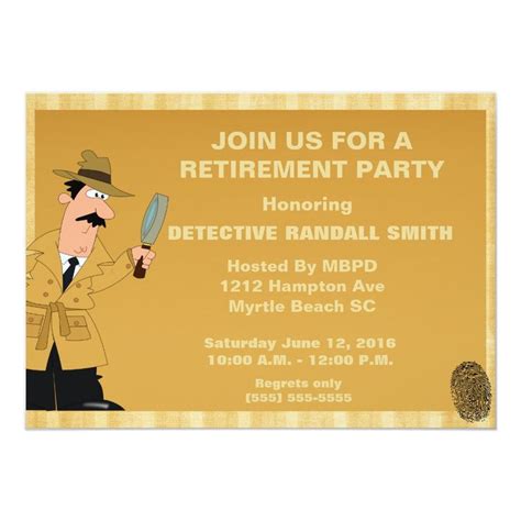 Detective Retirement Party Invitation Zazzle Retirement Party