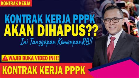 Kontrak Kerja PPPK Dihapus Tanggapan KemenpanRB YouTube