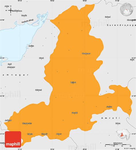 Political Simple Map Of Rajkot Single Color Outside Borders And Labels