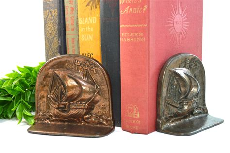 Vintage Antique Cast Iron Bookends Sailing by WoosterAndJeeves