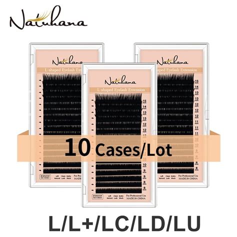 NATUHANA L Shaped Lashes Wholesale 10Cases Lot 8 15Mixed L L LC LD LU