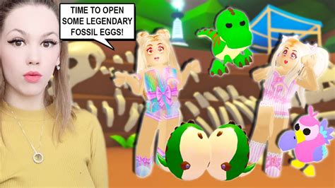 Opening Fossil Eggs Challenge In Adopt Me With Iamsanna Roblox