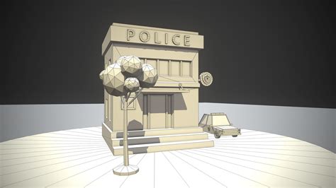 D Model Police Station Low Poly Assets Low Poly D Model Vr Ar