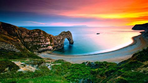 Wallpaper Landscape Sunset Sea Bay Shore Reflection Beach