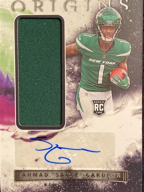 Ahmad Sauce Gardner Panini Origins Rpa Jersey Patch Auto Rookie