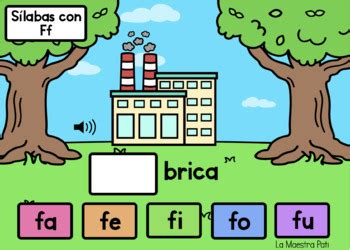 Boom Cards in Spanish La sílaba inicial con Ff by La Maestra Pati Bilingue