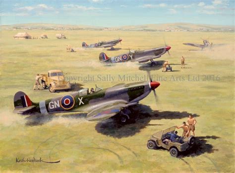 Spitfire Limited Edition Print Mediterranean Spitfires By Keith Woodcock