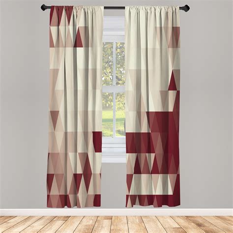 Ambesonne Geometric Curtains Abstract Triangle Pattern Pair Of 28x63