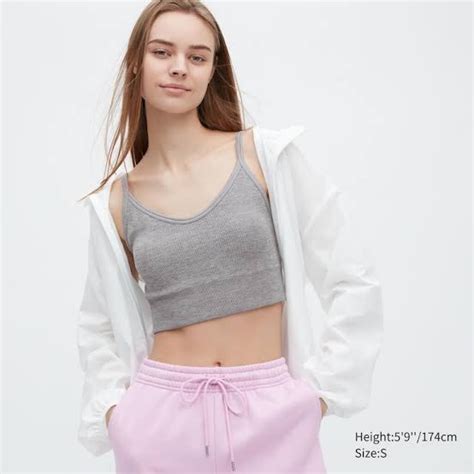 Uniqlo Kamisol Cup Bra Crop Top Fesyen Wanita Pakaian Wanita Atasan