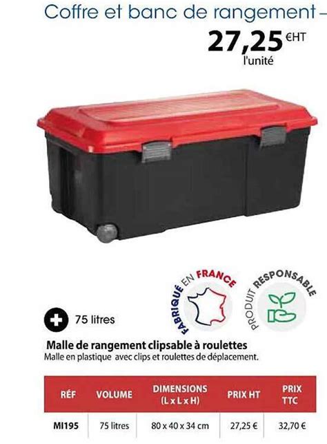 Promo Malle de rangement clipsable à roulettes chez Casal Sport