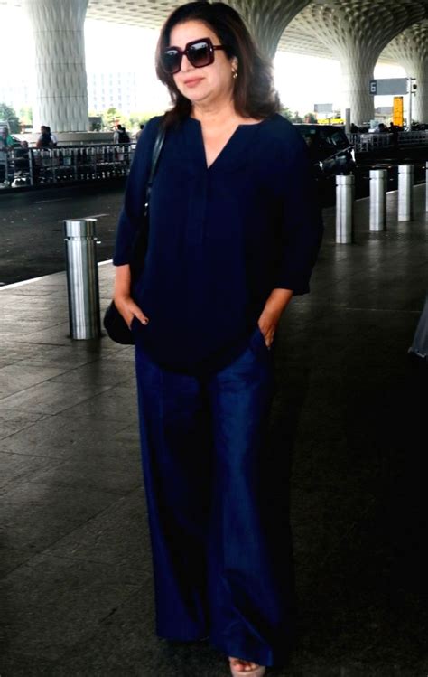 : Mumbai : Indian film director Farah Khan Spotted At Mumbai Airport